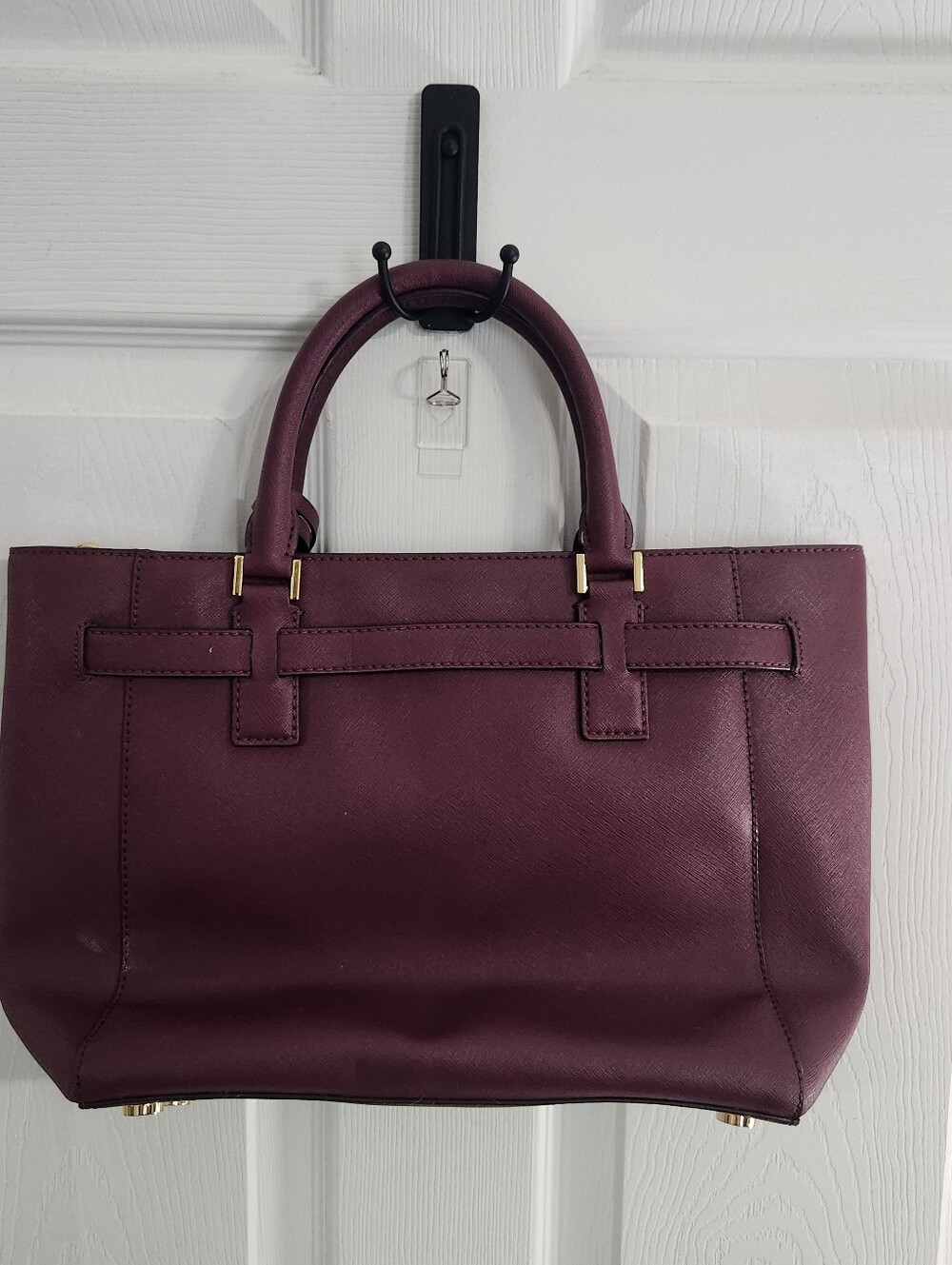 Michael Kors Hamilton Traveler tote purple glam corporate rock edgy business - Picture 2 of 14